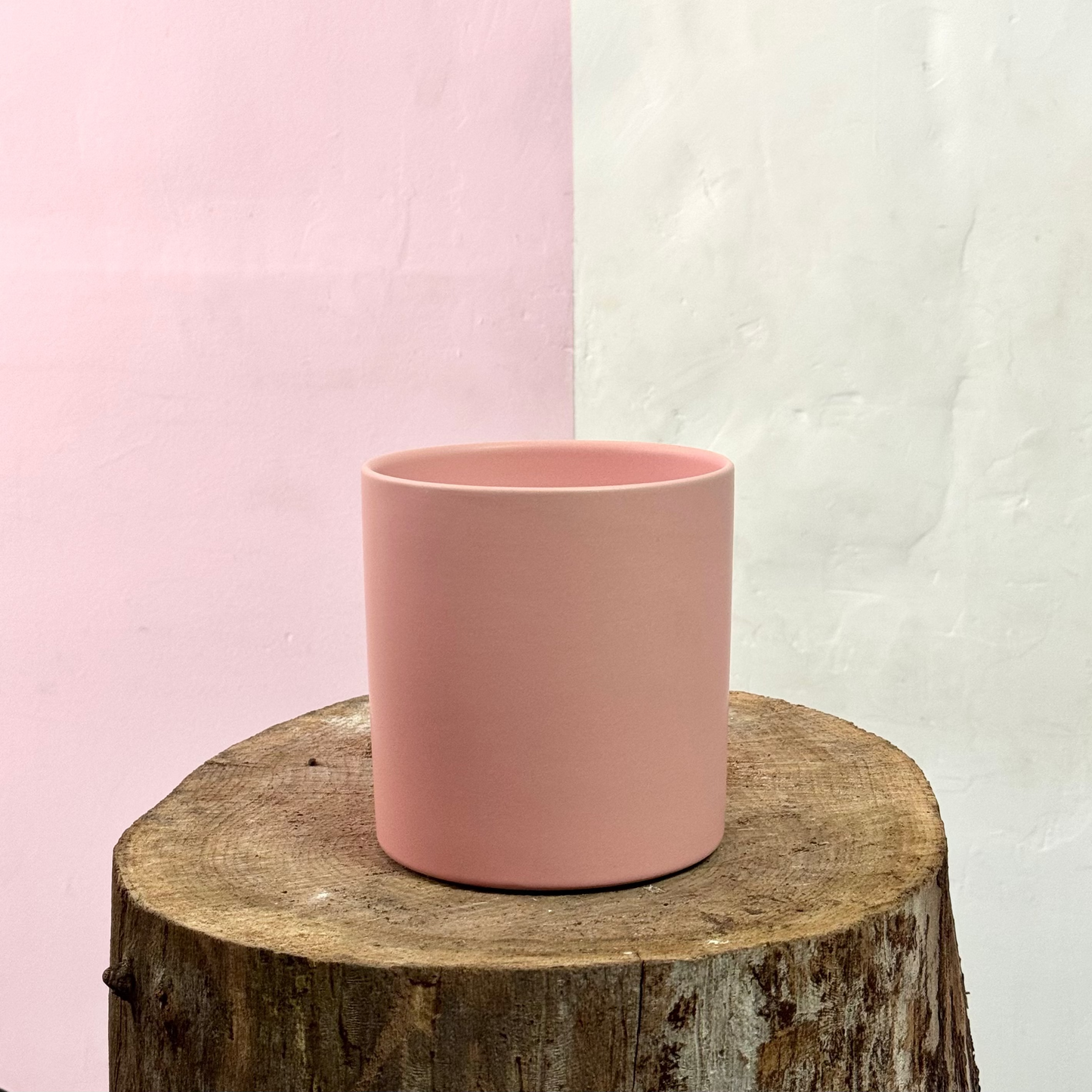 Ceramic Cylinder Pot - Bubblegum Pink
