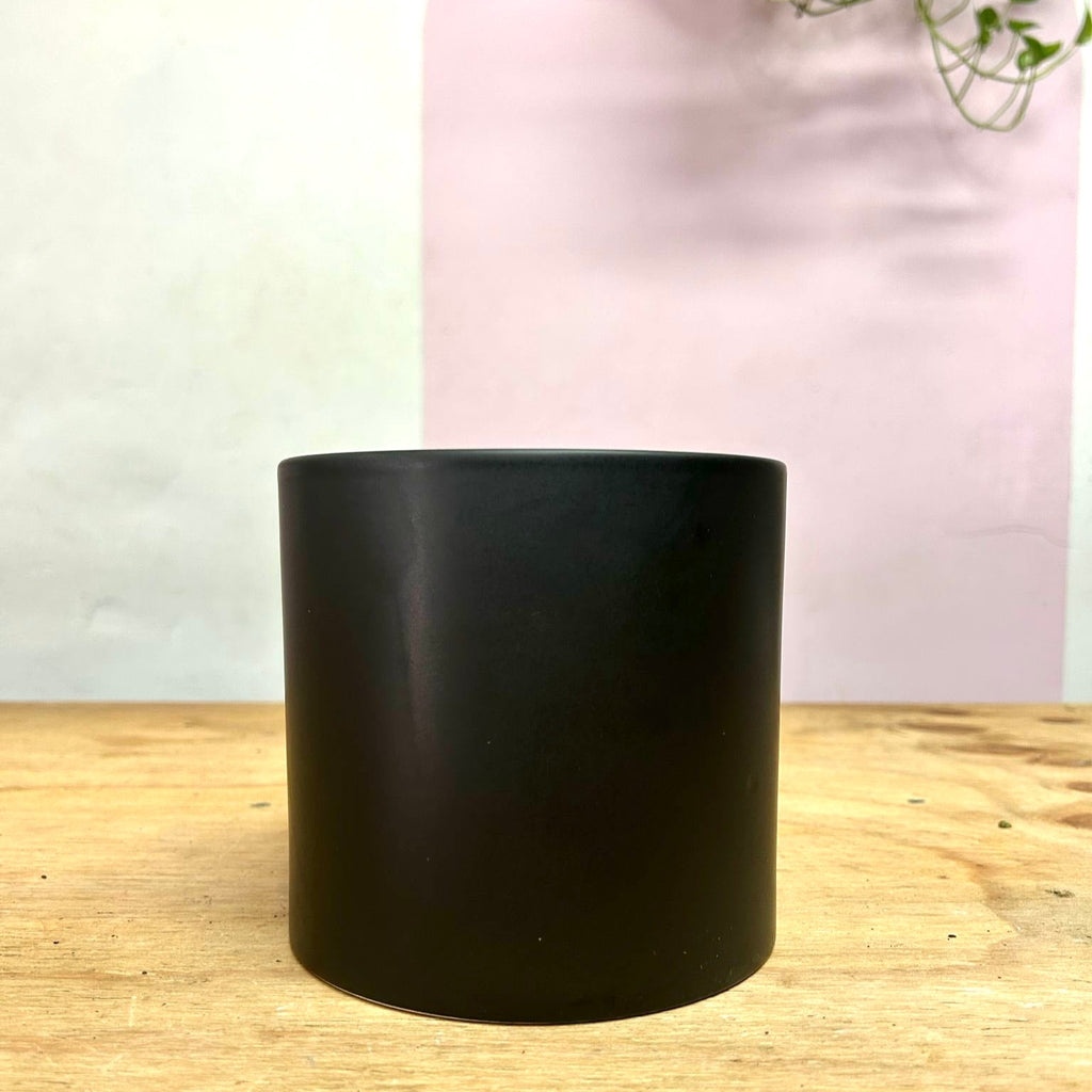 Ceramic Cylinder Pot - Black