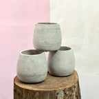 Cement Rounded Egg Pot