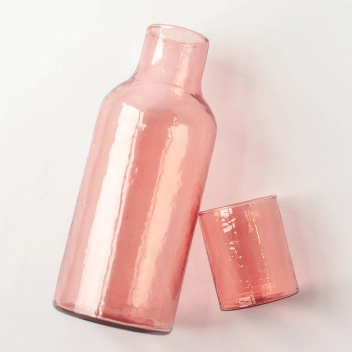 Handblown Glass Carafe - Pink