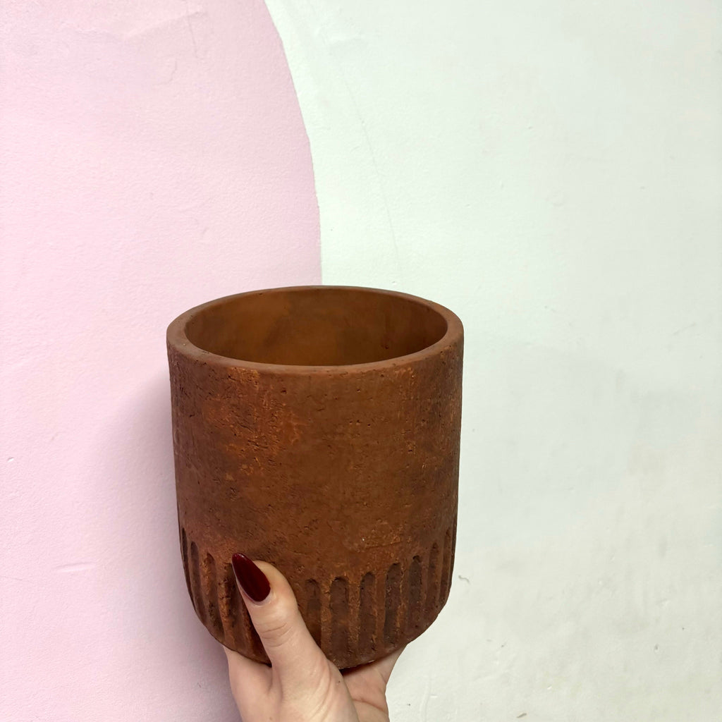 Rusty Plant Containers Rust Cylinder – Cement Planter | Green Envy – Green Envy Indoor Plants
