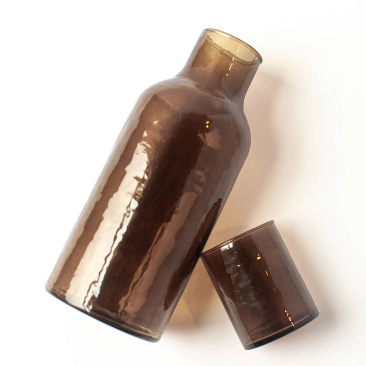 Handblown Glass Carafe - Brown