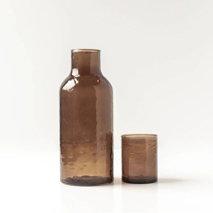 Handblown Glass Carafe - Brown