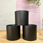 Ceramic Cylinder Pot - Black