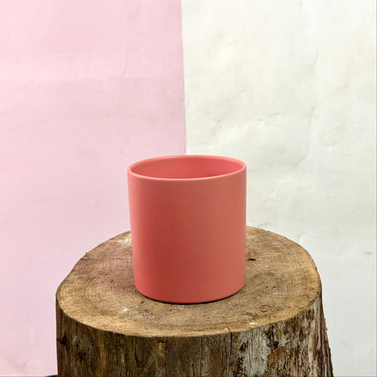 Ceramic Cylinder Pot - Coral