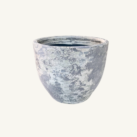 鄉村風石灰水洗盆 - 古董白