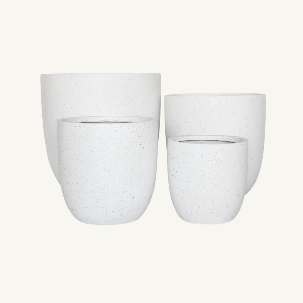 Asher Egg Pot - White Terrazzo