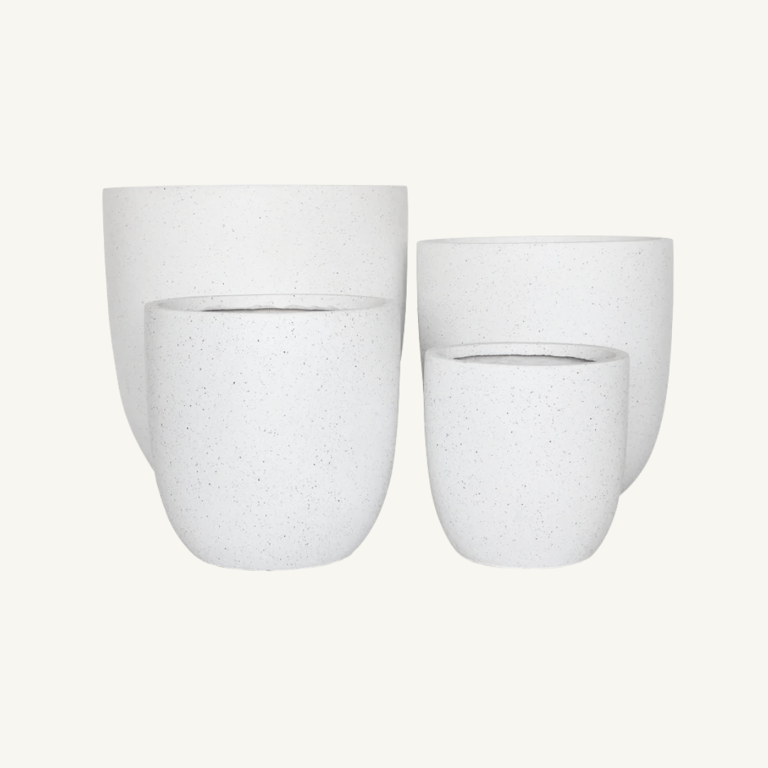 Asher Egg Pot - White Terrazzo