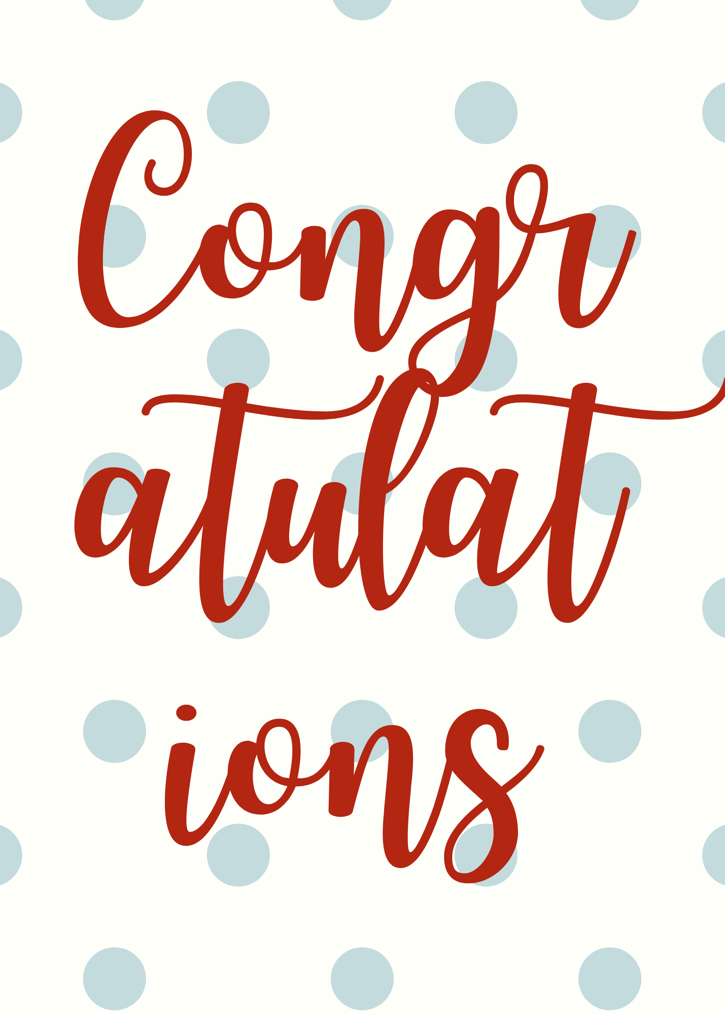'Congratulations' Polkadot - Card