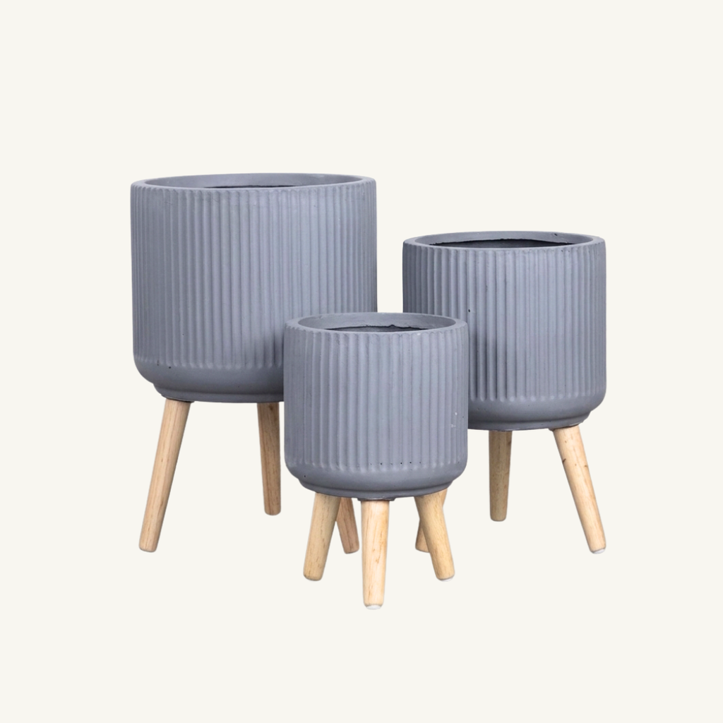 波纹圆柱罐 - 白色