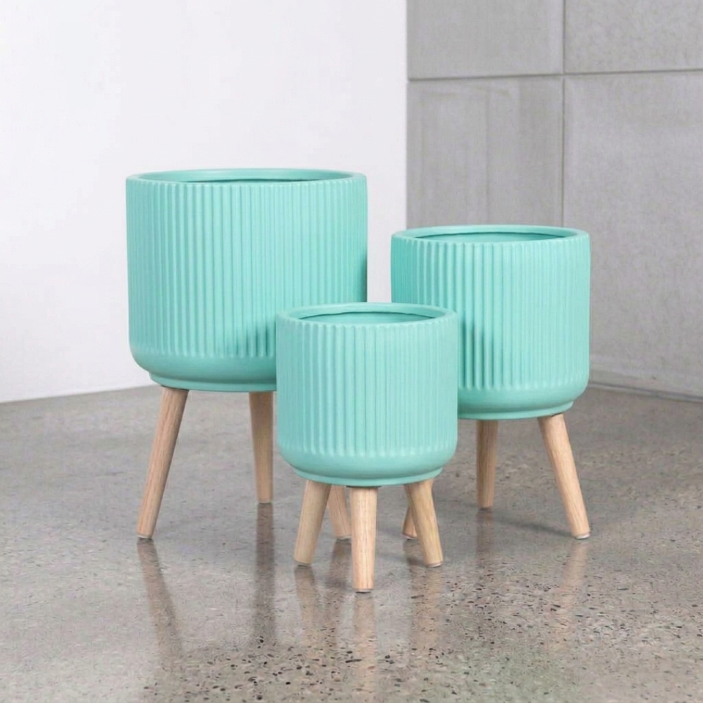 波纹圆柱罐 - 白色