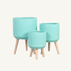 波纹圆柱罐 - 白色