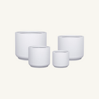 Corrugated Cylinder Pot - White