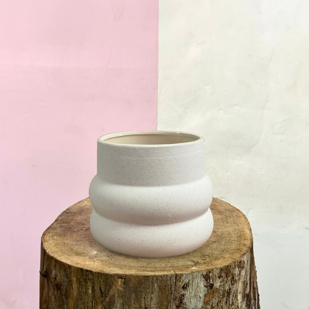 Ceramic Dune Pot - White