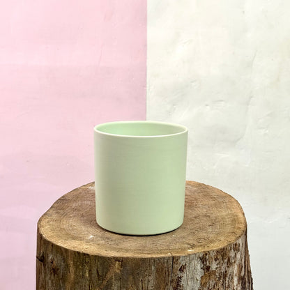 Ceramic Cylinder Pot - Sage