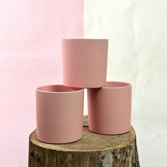 Ceramic Cylinder Pot - Bubblegum Pink