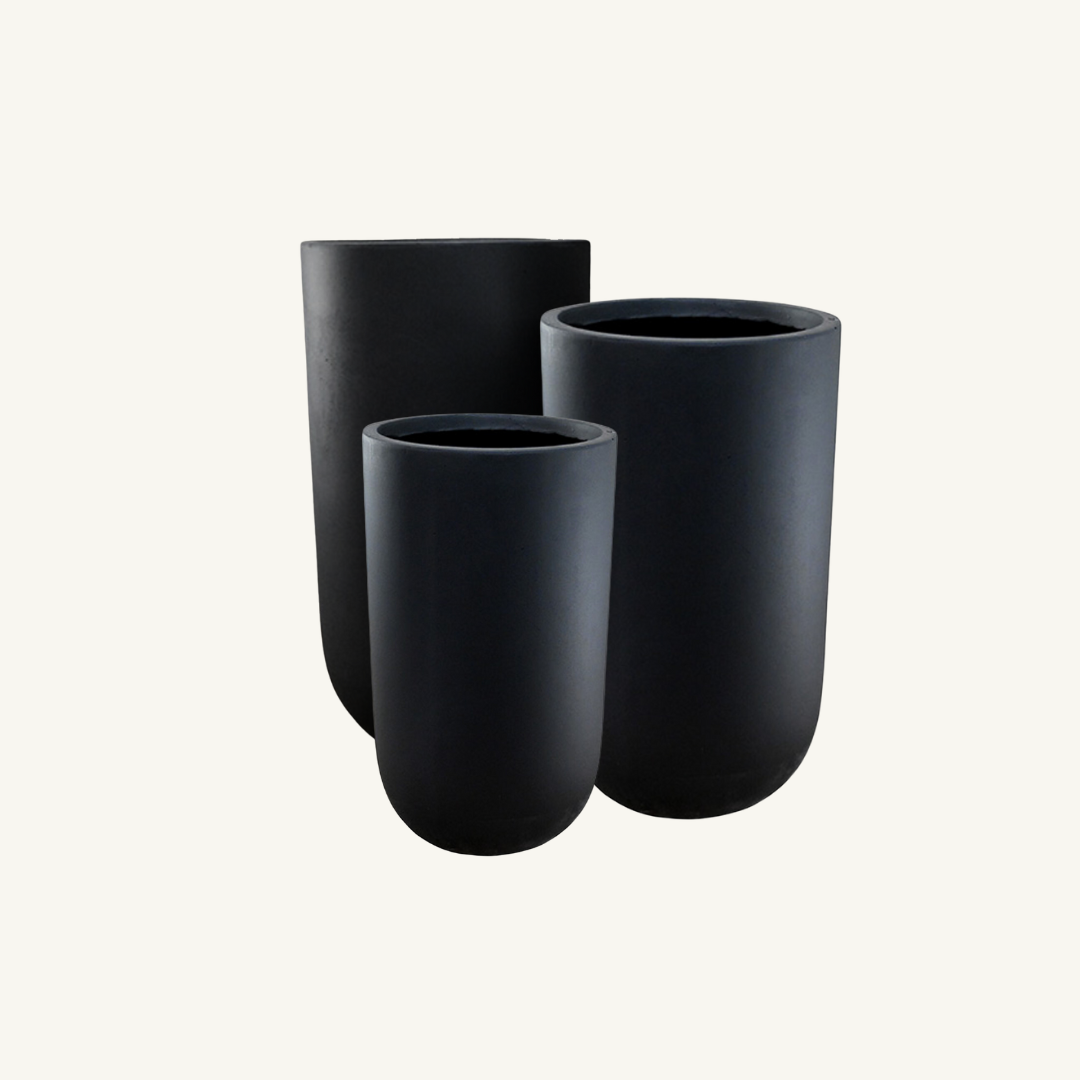 Tall U Planter Pot - Black