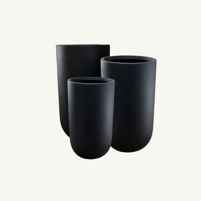 Tall U Planter Pot - Black