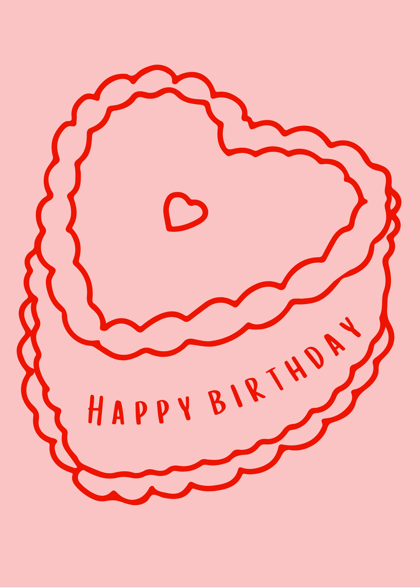 'Happy Birthday' Heart Cake - Card