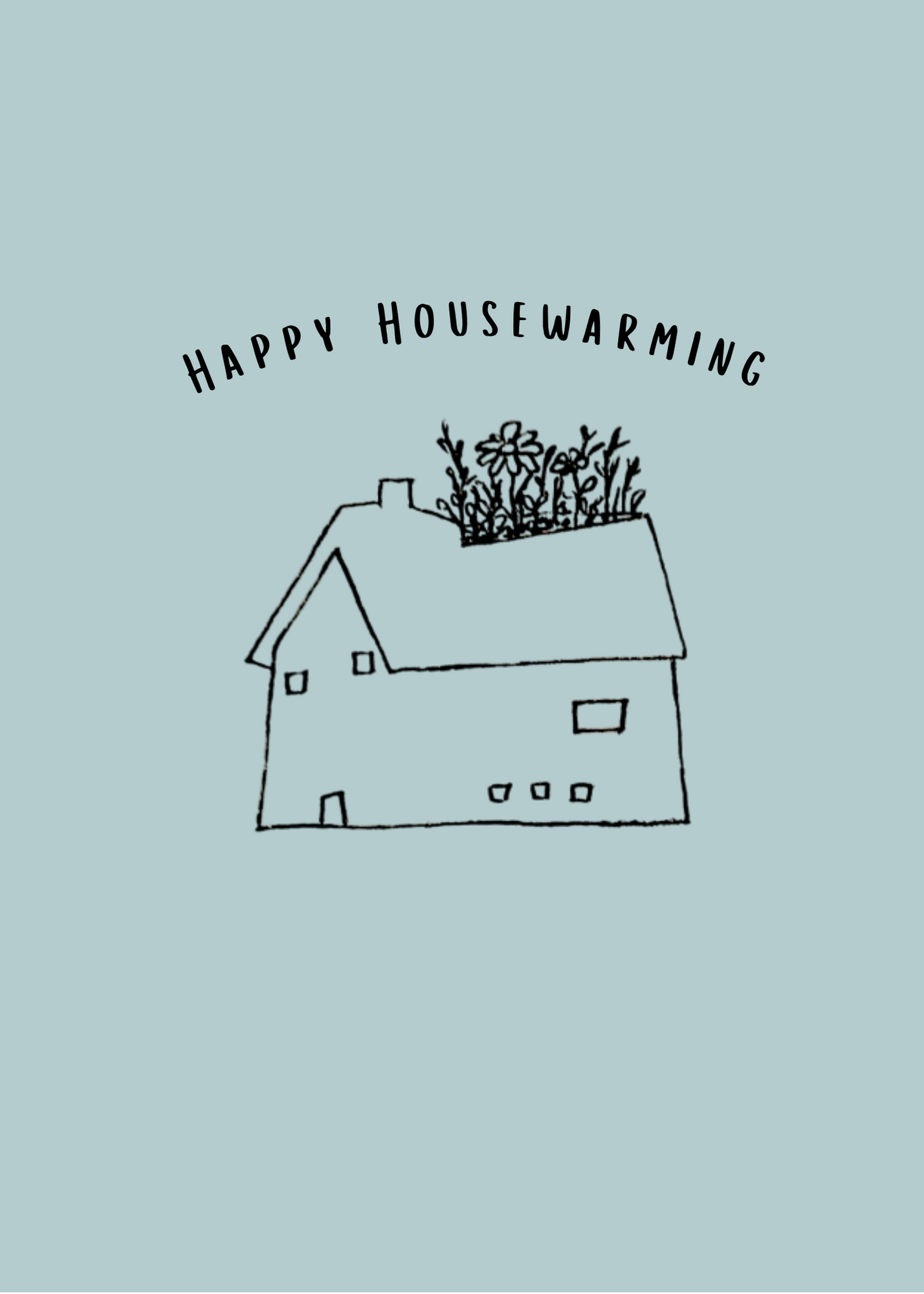 'Blue' Happy House Warming  - Card