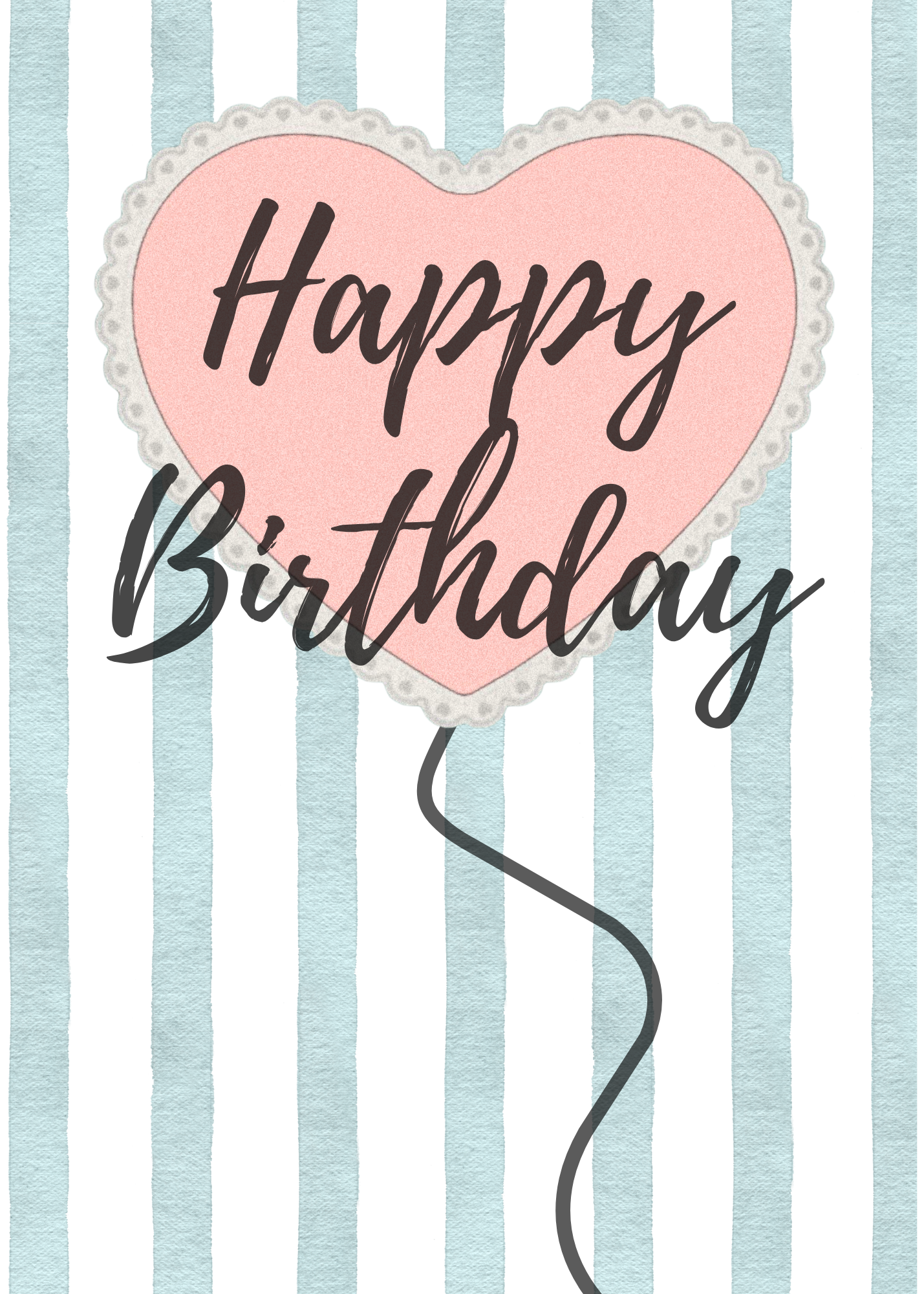 'Happy birthday' Pink Heart - Card