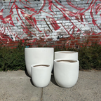 Asher Egg Pot - White