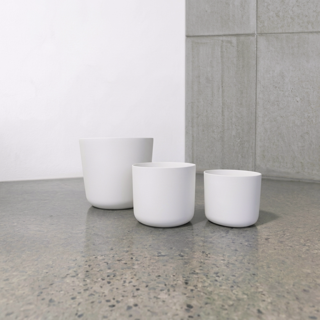 Mia Pot - White – indoor planter pot available at Green Envy Melbourne
