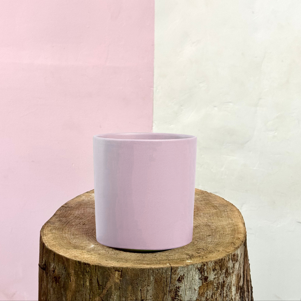 Ceramic Cylinder Pot Pastel Purple