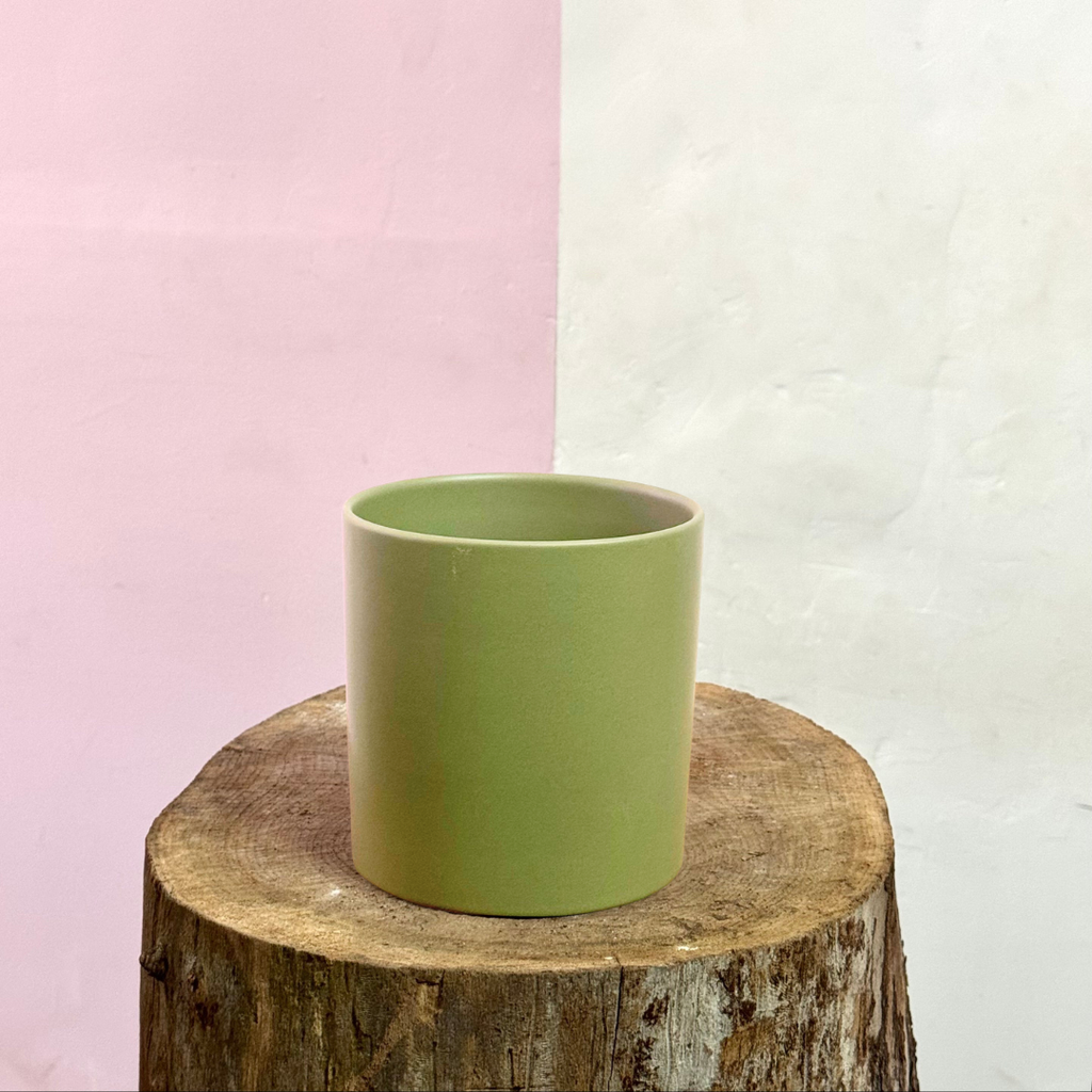 Ceramic Cylinder Pot Pistachio Green