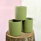Ceramic Cylinder Pot Pistachio Green