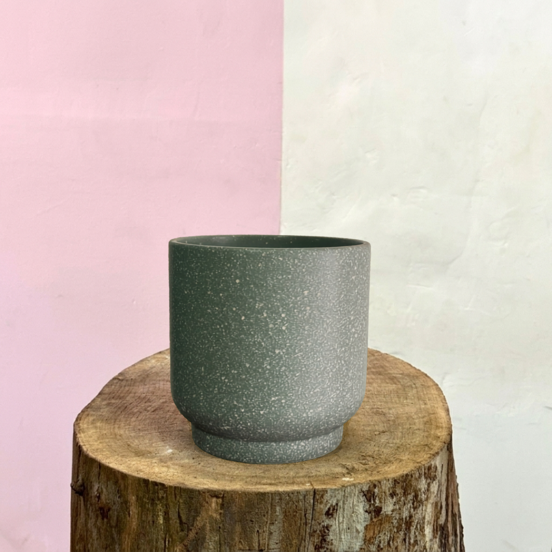 Speckled Ceramic Pot - Green