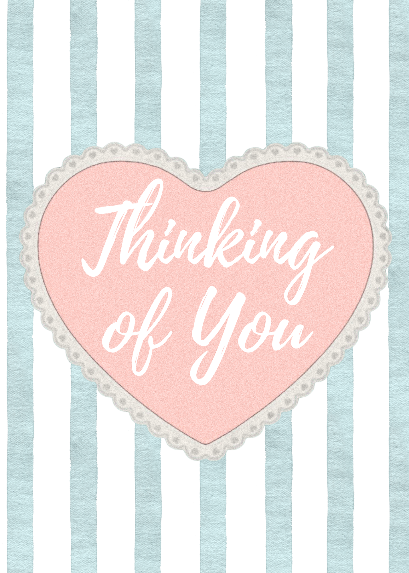 'Thinking of you' Pink Heart - Card