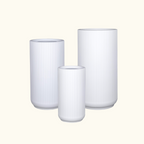 Corrugated Tall Planter Pot - White