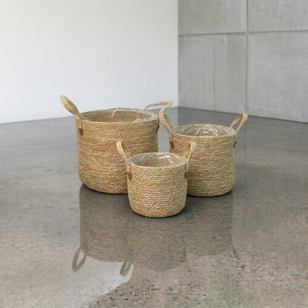 编织海草篮 棕褐色