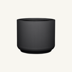Corrugated Cylinder Pot - Black