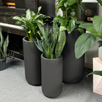 Corrugated Tall Planter Pot - Black