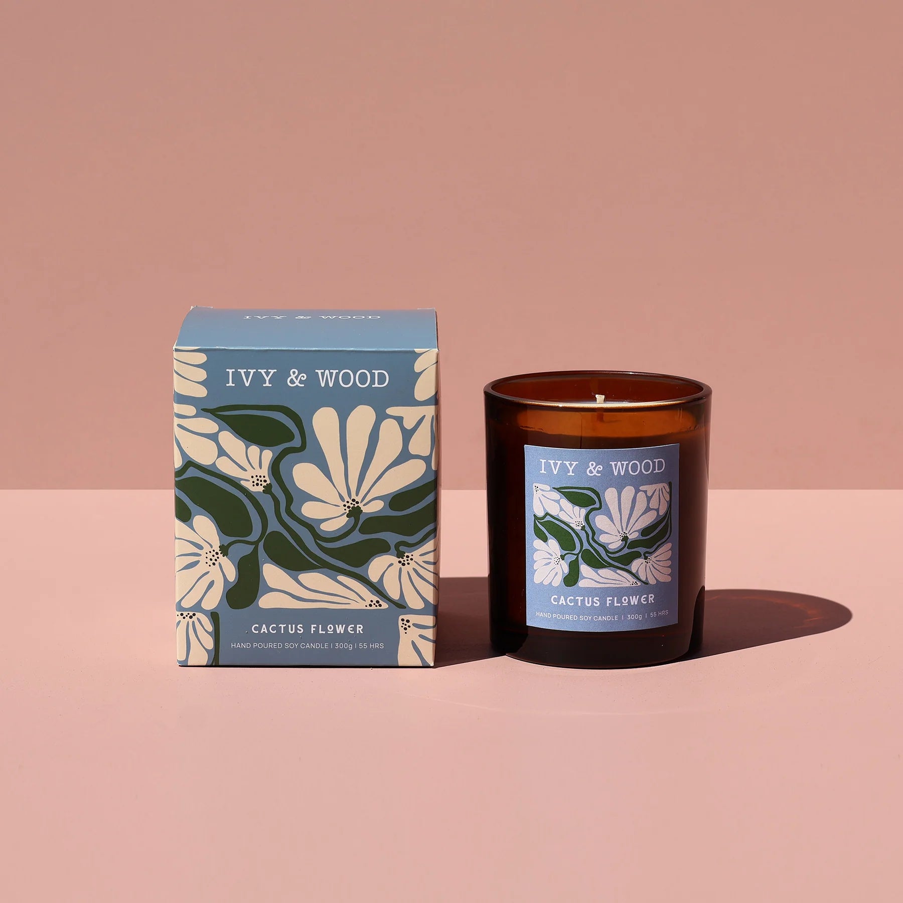 Ivy & Wood Candle - Cactus Flower