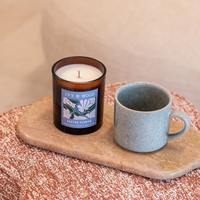 Ivy & Wood Candle - Cactus Flower