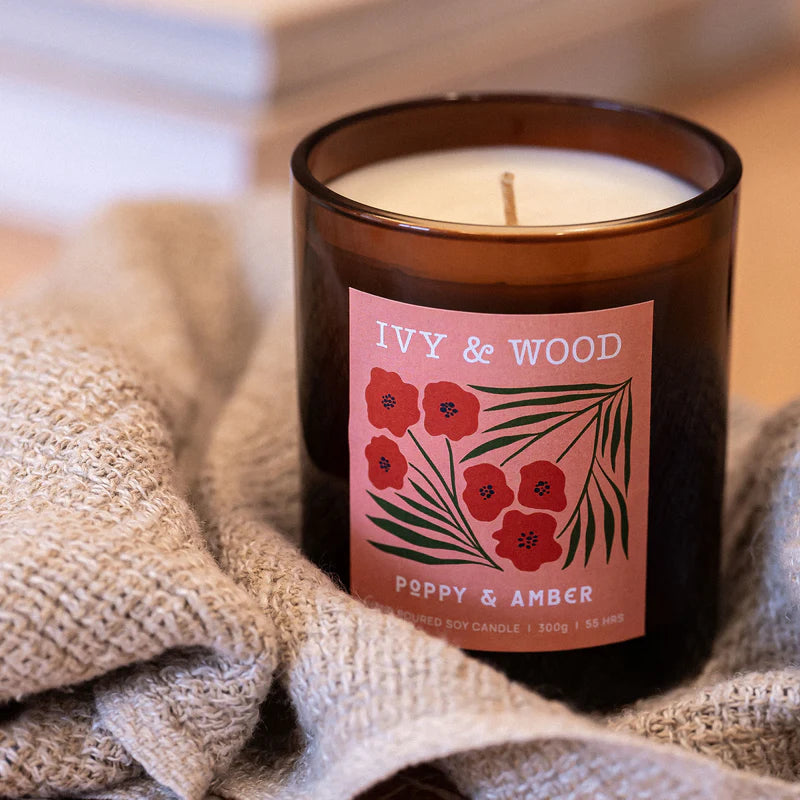 Ivy & Wood Candle - Poppy & Amber