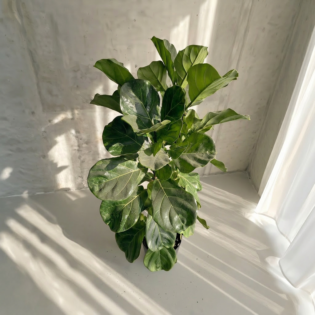 Large Fiddle Leaf Fig with Olive Speckle Pot