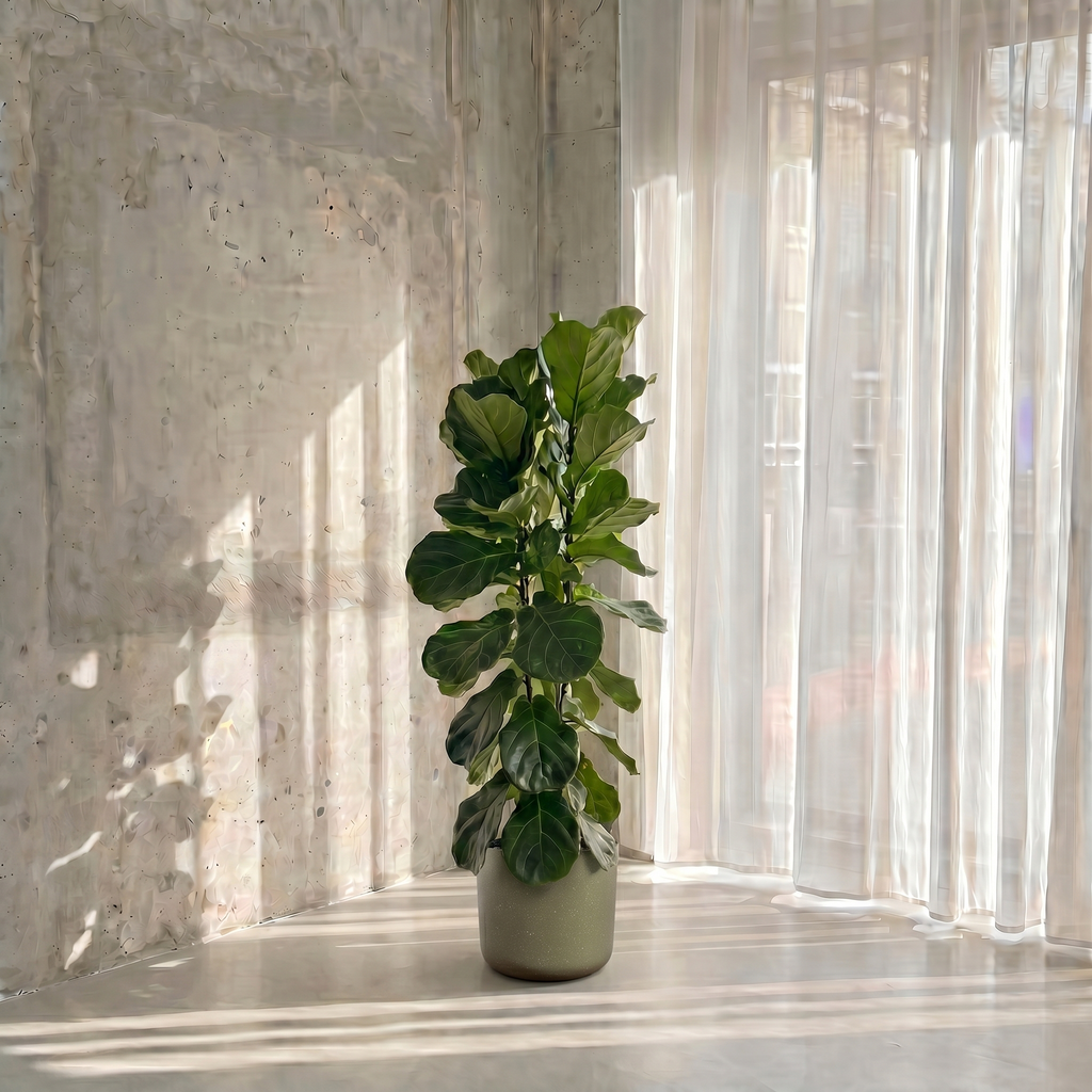 Large Fiddle Leaf Fig with Olive Speckle Pot