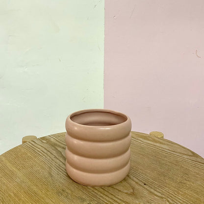 Ribbed Ceramic Pot