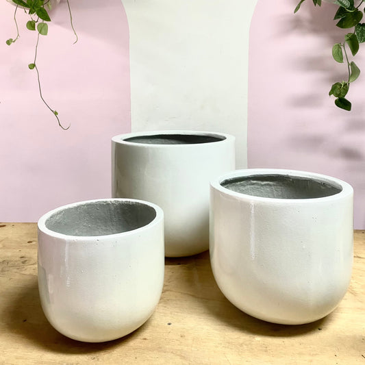 Urban Egg Pot in White Gloss