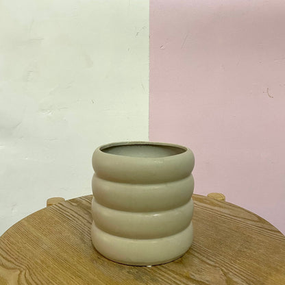 Ribbed Ceramic Pot